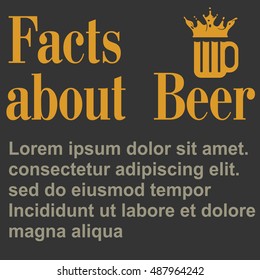 Poster Facts about Beer, flat design, vector, template