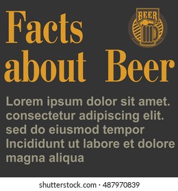 Poster Facts about Beer, flat design, vector, template