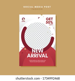 Poster Fashion template vector red background
