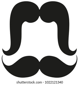 Poster father mustache silhouette set. Man fashion vector illustration for gift card certificate banner sticker badge stamp logo label