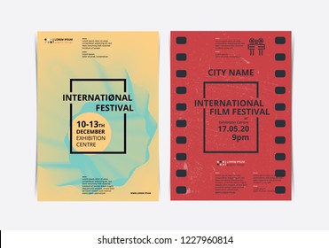 Poster Fest Layout with abstract shape. Vector illustration.