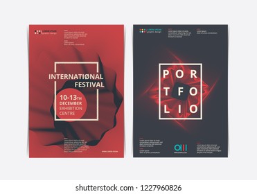 Poster Fest Layout with abstract shape. Vector illustration.
