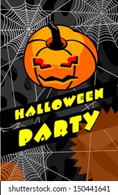 Poster festive party on the day of Halloween place for the signature date and time