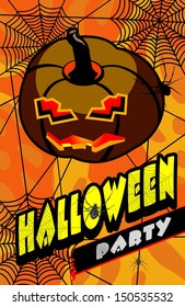 Poster festive party on the day of Halloween place for the signature date and time