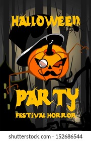 Poster festive party on the day of Halloween 