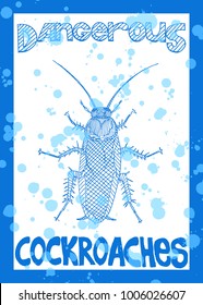 Poster fighting parasites cockroaches vector