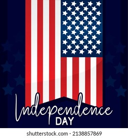 Poster flag usa independence vector illustration