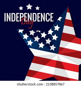 Poster flag usa stars independence vector illustration