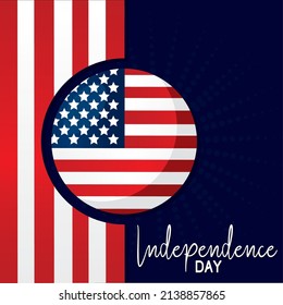 Poster flag usa vertical independence vector illustration