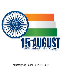 Poster flag wheel India independence day vector illustration