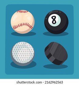 afiche de bolas deportivas planas