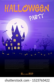 Poster, flyer or banner Halloween. template design.