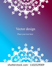 Poster, flyer, banner with symmetric round elements. Vector illustration.