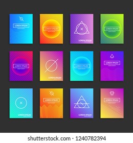 Poster, flyer, brochure, cover design templates set. Creative leaflets and layouts concepts. Modern graphic elements. Vector illustration
