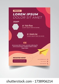 poster flyer brochure template design for event seminar, modern flat design A4 size