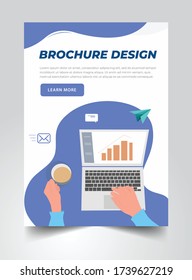 poster flyer brochure template design for business, modern flat design A4 size