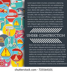 poster, flyer or cover. A flat illustration with images of tools for construction or repair. vector illustration.