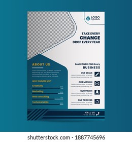 poster flyer  design layout space for photo background, vector illustration template in A4 size