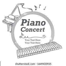 Poster or flyer design with musical instruments. Vector illustration.