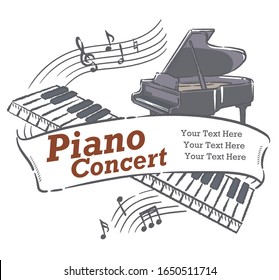 Diseño de póster o volante con instrumentos musicales. Ilustración vectorial.
