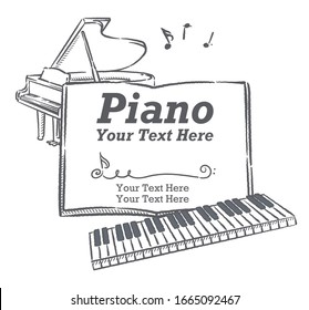 Poster or flyer design with musical instruments. Vector illustration.