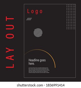 Plantilla de diseño de afiches y volantes con estilo de círculos. Uso para presentación de carátula de Leaflet fondo plano abstracto y disposición
