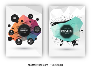 Poster or Flyer Design Template Set - Abstract modern polygonal backgrounds collection