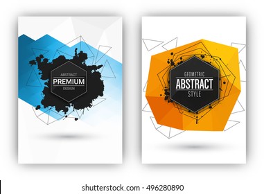 Poster or Flyer Design Template Set - Abstract modern polygonal backgrounds collection