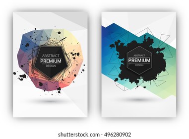 Poster or Flyer Design Template Set - Abstract modern polygonal backgrounds collection