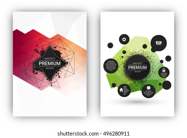 Poster or Flyer Design Template Set - Abstract modern polygonal backgrounds collection