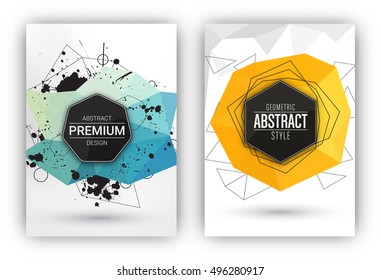 Poster or Flyer Design Template Set - Abstract modern polygonal backgrounds collection
