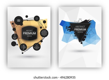 Poster or Flyer Design Template Set - Abstract modern polygonal backgrounds collection