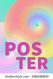 Poster, flyer electronic music, futuristic banner with circle, color background. - vector illustration