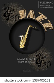 Poster, flyer invitation jazz concert Vector