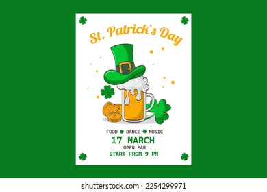 Afiche, volante, invitación a una fiesta del Día de San Patricio.
