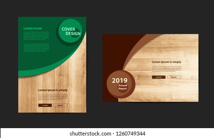 Poster flyer pamphlet brochure cover design layout with texture of wood background, Vector illustration template in A4 size