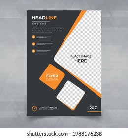 poster flyer pamphlet brochure cover design layout space for text and photo background, vector illustration template in A4 size