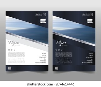 Poster flyer pamphlet brochure cover design layout with spaces for photos in the background. Editable light and dark color vector illustration template in A4 size.