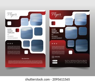 Poster flyer pamphlet brochure cover design template. Red and white color.