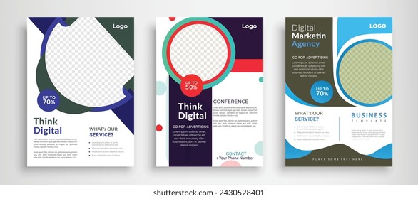 poster flyer pamphlet brochure cover design layout space for photo