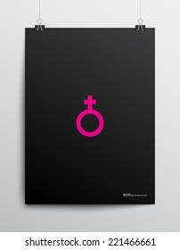 Poster / flyer template background with minimal style design female icon