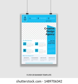 poster or  flyer template design clean and clear, modern. pamphlet brochure cover design layout space for photo background, vector template in A4 size.