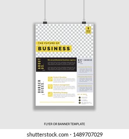 poster or  flyer template design clean and clear, modern. pamphlet brochure cover design layout space for photo background, vector template in A4 size.