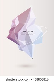 Poster or flyer template with polygonal decorative element