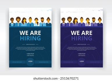 Poster or flyer templates for effective recruitment and hiring processes in information technology fields such as software and web development, or IT support