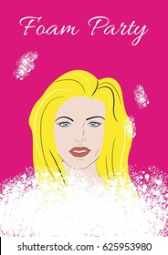 Poster. A Foam Party. Pop Art. Vector.