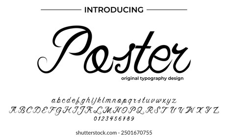 Poster Font Stylish brush painted an uppercase vector letters, alphabet, typeface