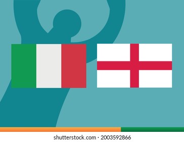 Poster of a football match. Italy vs England