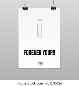 Poster forever yours - mock up logoon grey gradient background