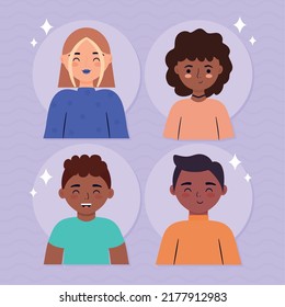 afiche del grupo de cuatro personas